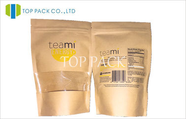Мешки Resealable чая окна Kraft упаковывая с печатью смещения цветастой
