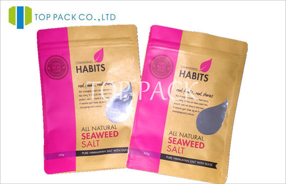 Специальная бумага Kraft окна Spices упаковывая мешки соли Seaweed 500g