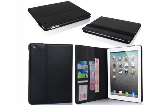 Случай кожи ПК таблетки ipad2/ipad3/ipad4 типа бумажника с 7 карточками/шлицами денег
