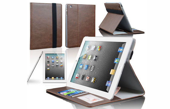 Случай кожи ПК таблетки ipad2/ipad3/ipad4 типа бумажника с 7 карточками/шлицами денег