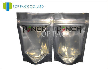 Resealable Shinny специи фольги упаковывая заднюю часть черноты мешков ясно переднюю