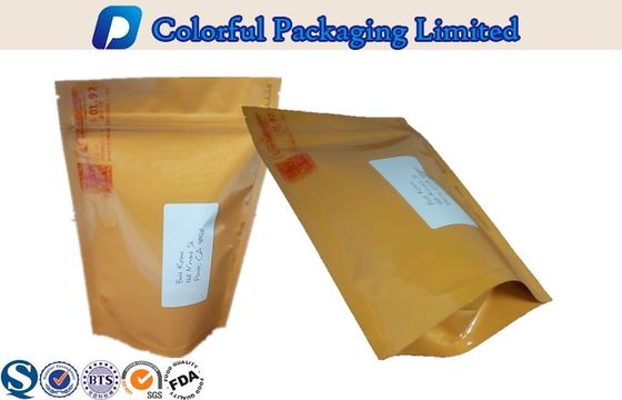 Желтый Ziplock рециркулирует пластичное стоит вверх мешок для чая, заедок, еды гайки