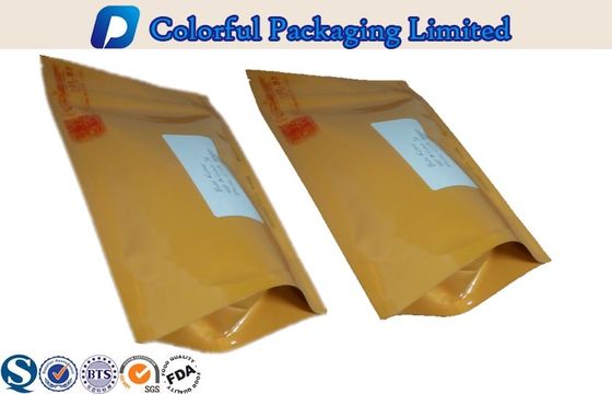 Желтый Ziplock рециркулирует пластичное стоит вверх мешок для чая, заедок, еды гайки
