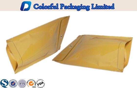 Желтый Ziplock рециркулирует пластичное стоит вверх мешок для чая, заедок, еды гайки